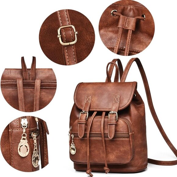 Women Mini Backpack Leather Small Purses Travel Cute Fashion Organizer main image 3